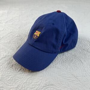 FC Barcelona Hat Cap Strap Back Blue Futbol Soccer Nike Adjustable